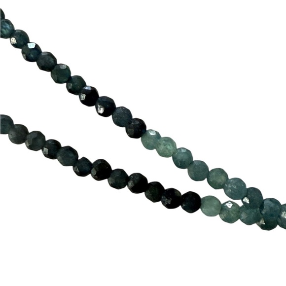 Green Multicolor Faceted Tourmaline Necklace 2 Strand 16” - Picture 5 of 7
